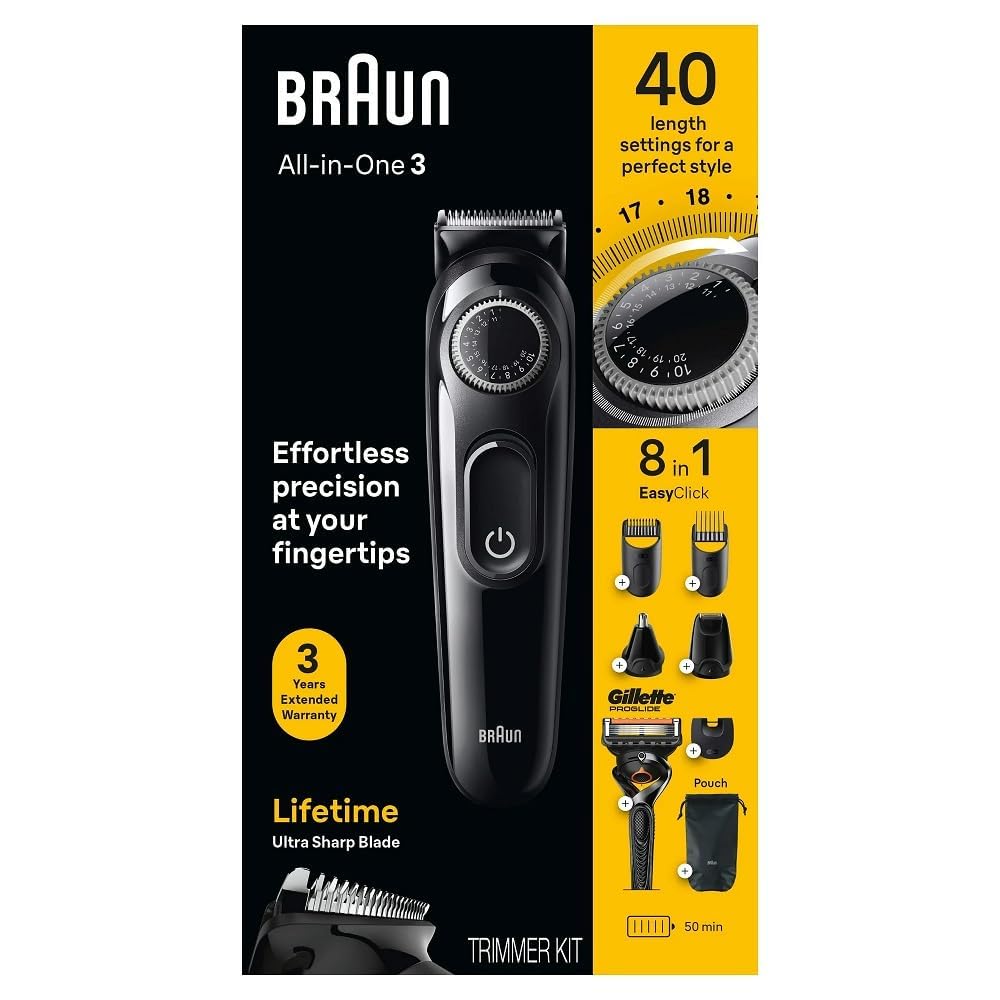 Braun Kit de estilo todo en uno Serie 3 3470, recortadora 8 en 1 pa...