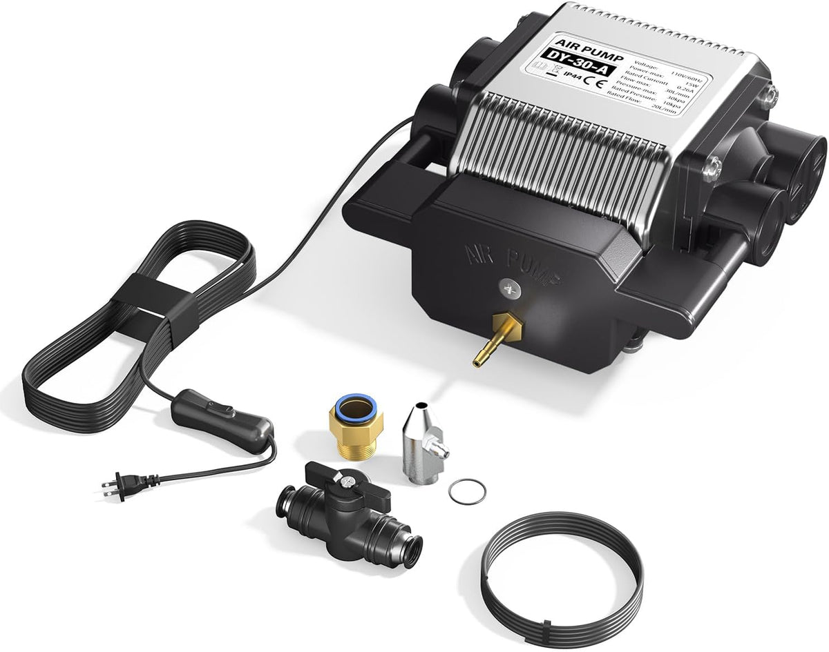 Kit de asistencia de aire para grabador láser Longer para RAY5 10W/20W, gran flujo de aire, flujo de aire ajustable de 10-30L/min, para corte CNC y grabado láser, elimina el humo y el polvo, protege