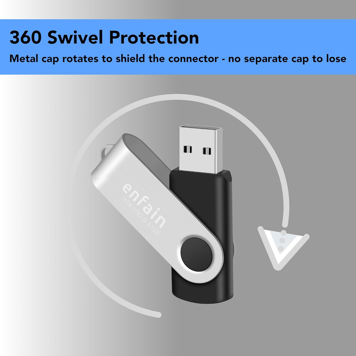 Paquete de 10 Enfain Memorias Flash USB 2.0 Giratorias de 16GB: Alm...