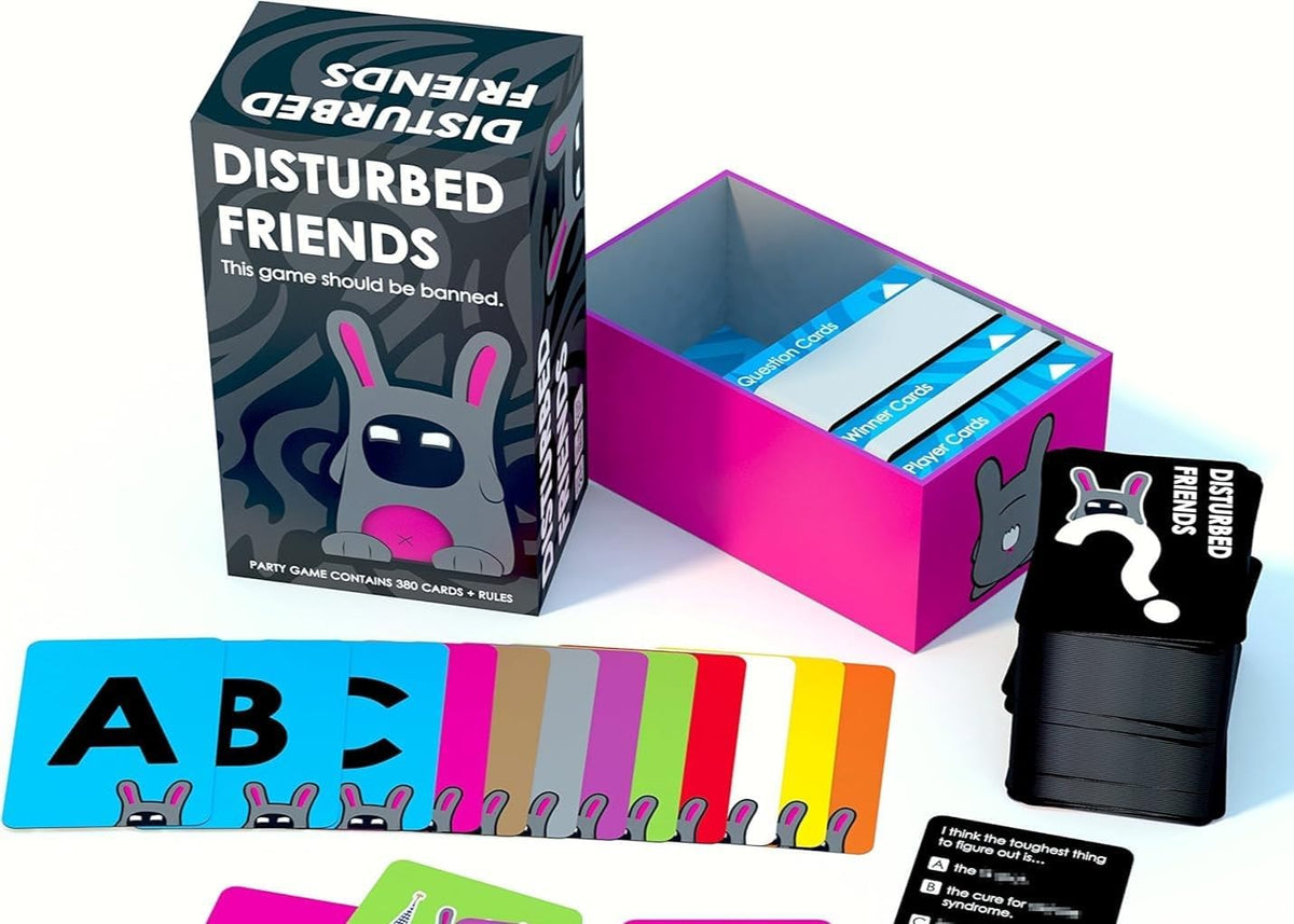 Disturbed Friends Juego de fiesta – Divertido juego de cartas para adultos para descubrir qué tan bien conoces a tus amigos | Divertido juego para romper el hielo para fiestas, juegos previos y noche de juegos