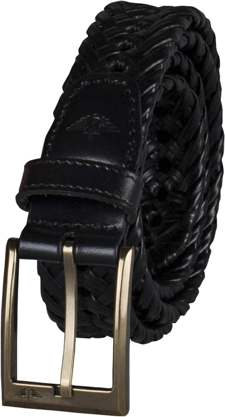 DOCKERS Cinturón de cuero trenzado para hombre, correa casual total...