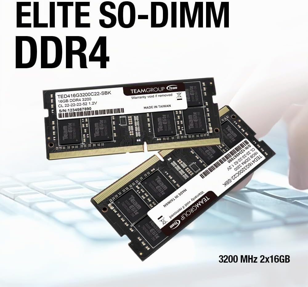 TEAMGROUP Elite DDR4 32GB Kit (2 x 16GB) 3200MHz PC4-25600 CL22 (29...