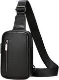 Bolsa cruzada, cangureras de cuerpo cruzado para hombres y mujeres, moderna, color negro, pequeña bolsa de pecho para teléfono para entrenamiento y correr