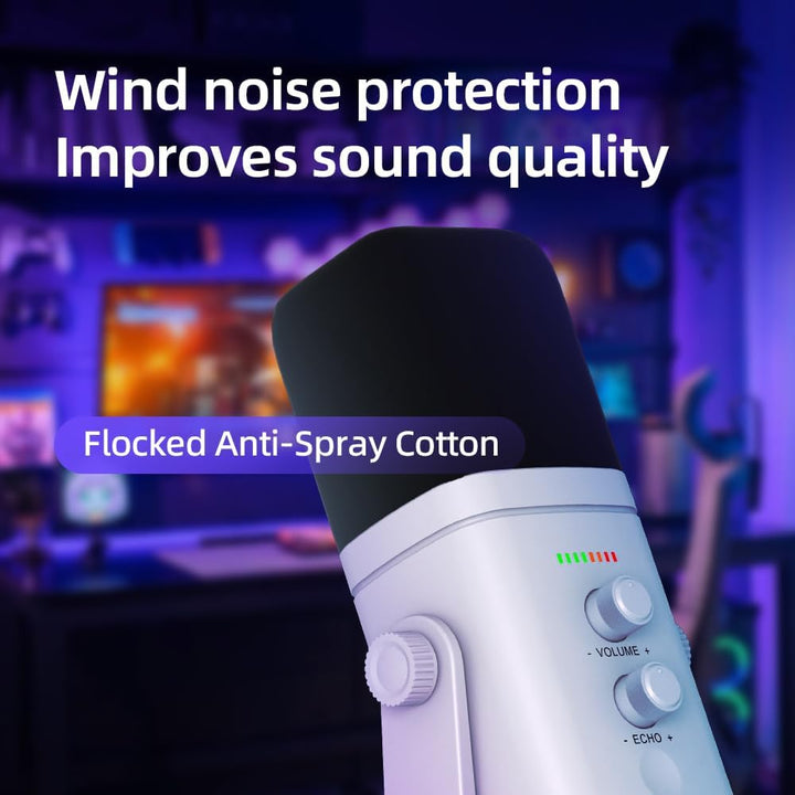 EASEMELO Micrófono dinámico de escritorio USB\/XLR con luz RGB, red...