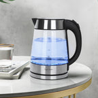 Taylor Swoden - Tetera de vidrio eléctrica para agua caliente para té y café de 1.7 litros, hervidor eléctrico de ebullición rápida, hervidor de agua inalámbrico con apagado automático y protección