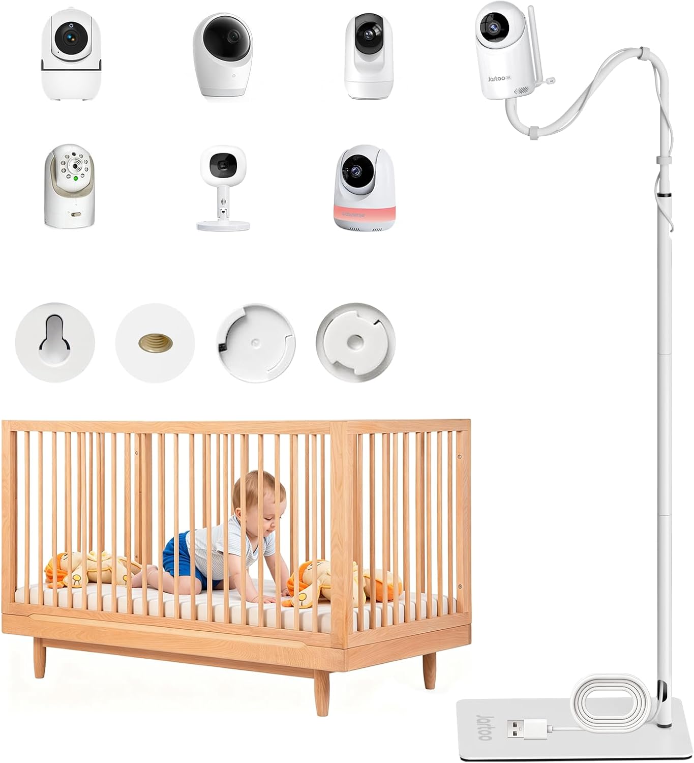 Jartoo Soporte de Piso para Monitor de Bebé Compatible con HelloBab...