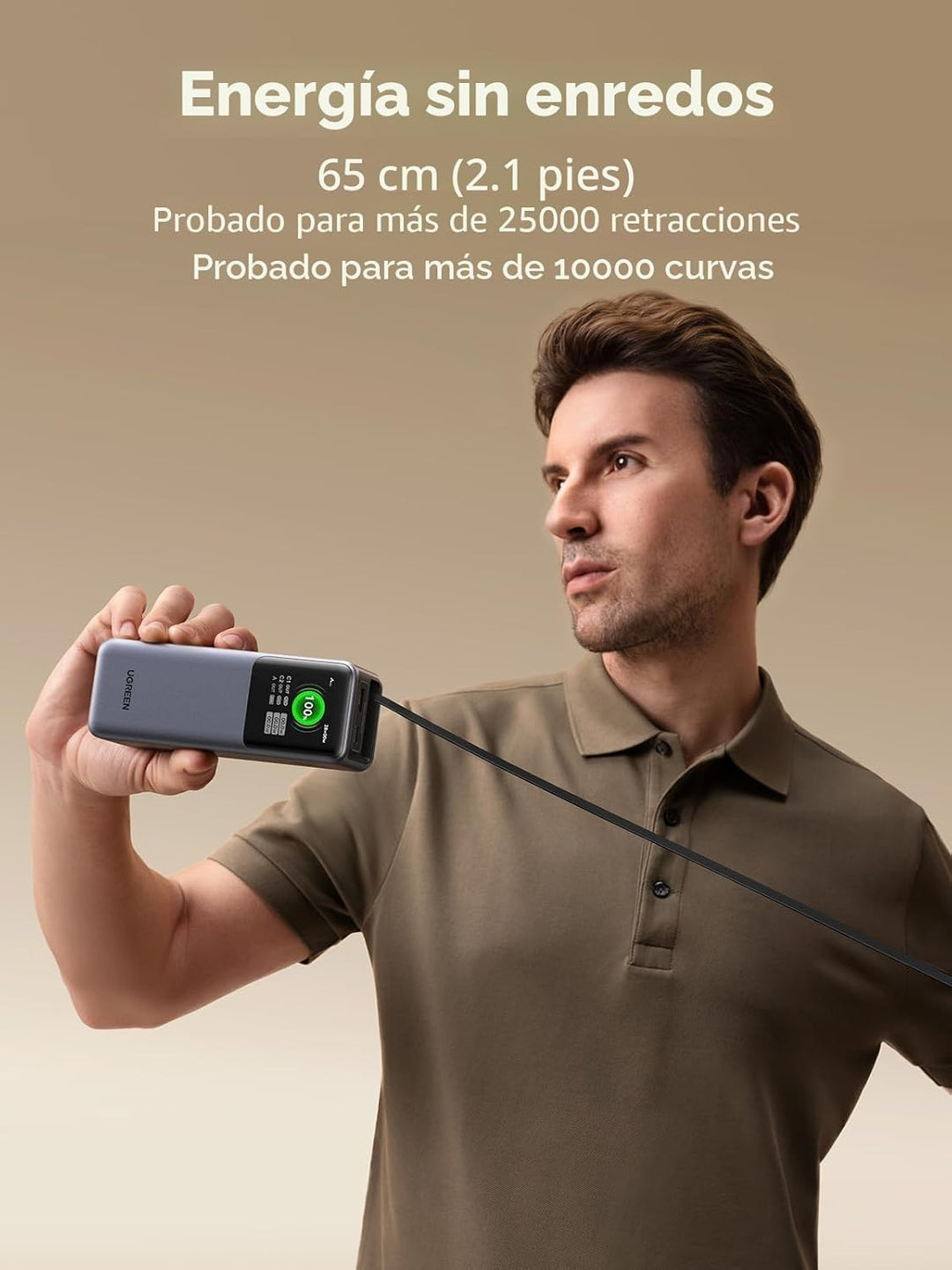 UGREEN Nexode Power Bank 20000mAh 165W con cable USB C incorporado,...
