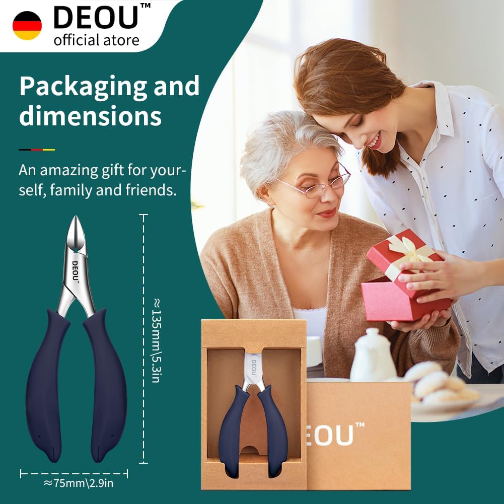 DEOU Cortaúñas profesionales de acero inoxidable para podólogo, ali...
