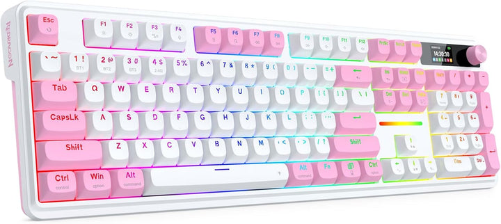 Redragon Teclado inalámbrico para juegos K762 con junta con pantall...