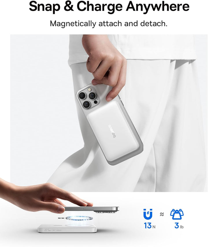 Baseus Cargador portátil MagSafe, Qi2 certificado 15 W, banco de en...