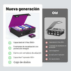 ZLCA Caja de almacenamiento de tarjetas coleccionables de 5 filas con asa