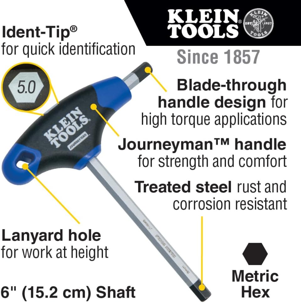 KLEIN TOOLS JTH68M - Juego de llaves hexagonales con mango en T, ju...