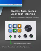 TreasLin VSDinside Stream Controller Deck Stream Dock con 12 Teclas Macro Personalizables para Activar Acciones en OBS Twitch YouTube para Creadores de Contenido de Streaming de Juegos Compatible con