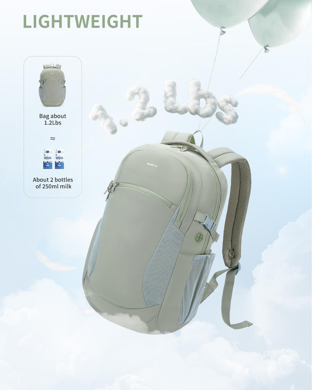 ECOHUB Mochilas para laptop de 17 pulgadas con compartimento para l...