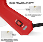Pistola de pegamento caliente de tamaño completo con potencia dual de 60/100 W y 21 barras de pegamento caliente (7/16"), pistola de pegamento industrial de calentamiento rápido y resistencia