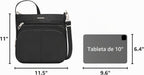 Travelon Bolso bandolera clásico antirrobo Norte/Sur