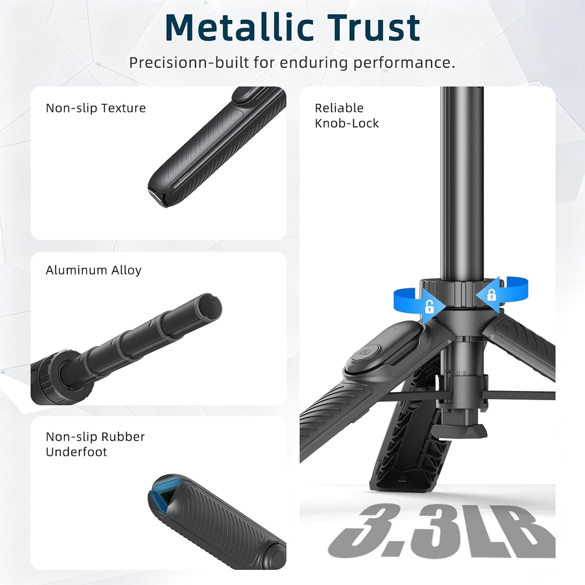 Auto-Open Mini 360 ° Bola Cabeza Selfie Stick Trípode para GoPro DJI Insta360