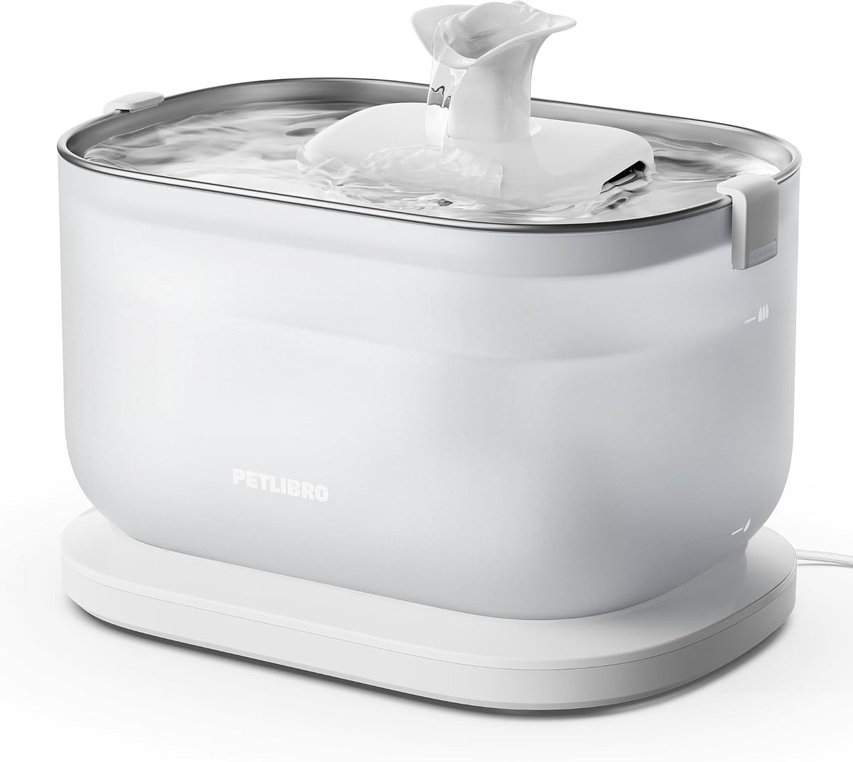 PETLIBRO Fuente de agua para gatos, bandeja de acero inoxidable, fuente inalámbrica para gatos, fuente de agua ultra silenciosa para mascotas, dispensador de agua automático de 2.5 litros para gatos