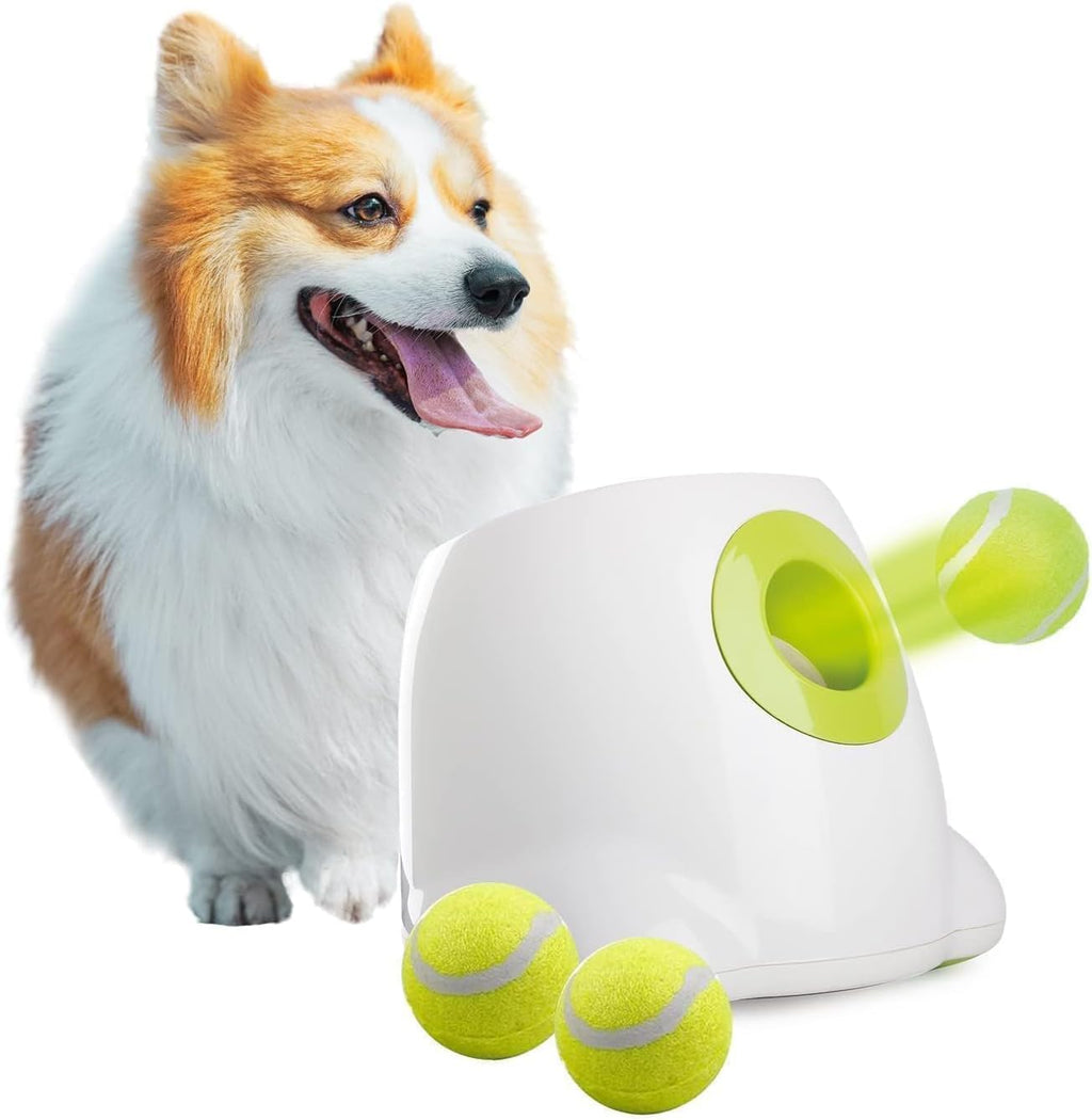 ALL FOR PAWS - Lanzador automático de bolas para perros, juguete interactivo para perros pequeños a medianos, máquina lanzadora de mascotas recargable para jugar en interiores y exteriores