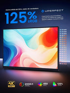 UPERFECT Monitor portátil 4K, pantalla táctil de 15.6 pulgadas, 125...