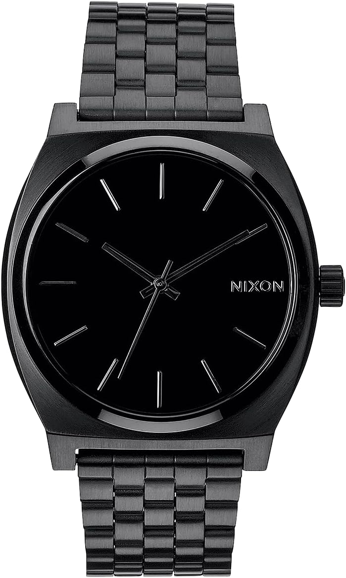 NIXON Time Teller A045 - Reloj analógico de moda para hombre resistente al agua de 100 m (carátula de reloj de 37 mm, correa de acero inoxidable de 19.5 mm-18 mm)