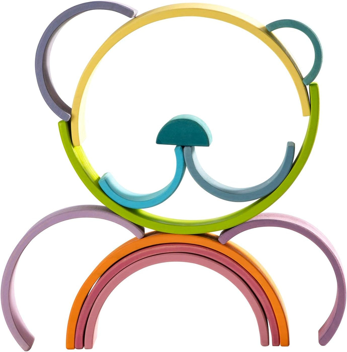Juguete apilable de madera de arco iris, apilador de 12 piezas, bloques de construcción de rompecabezas de anidación extragrandes, juguetes educativos para niños pequeños