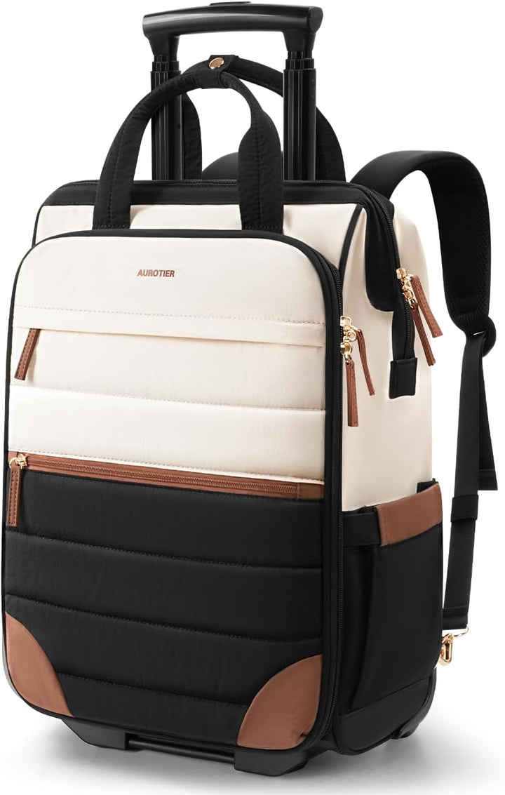 AUROTIER Mochila Puffer con Ruedas para Mujeres, Mochila de Viaje c...