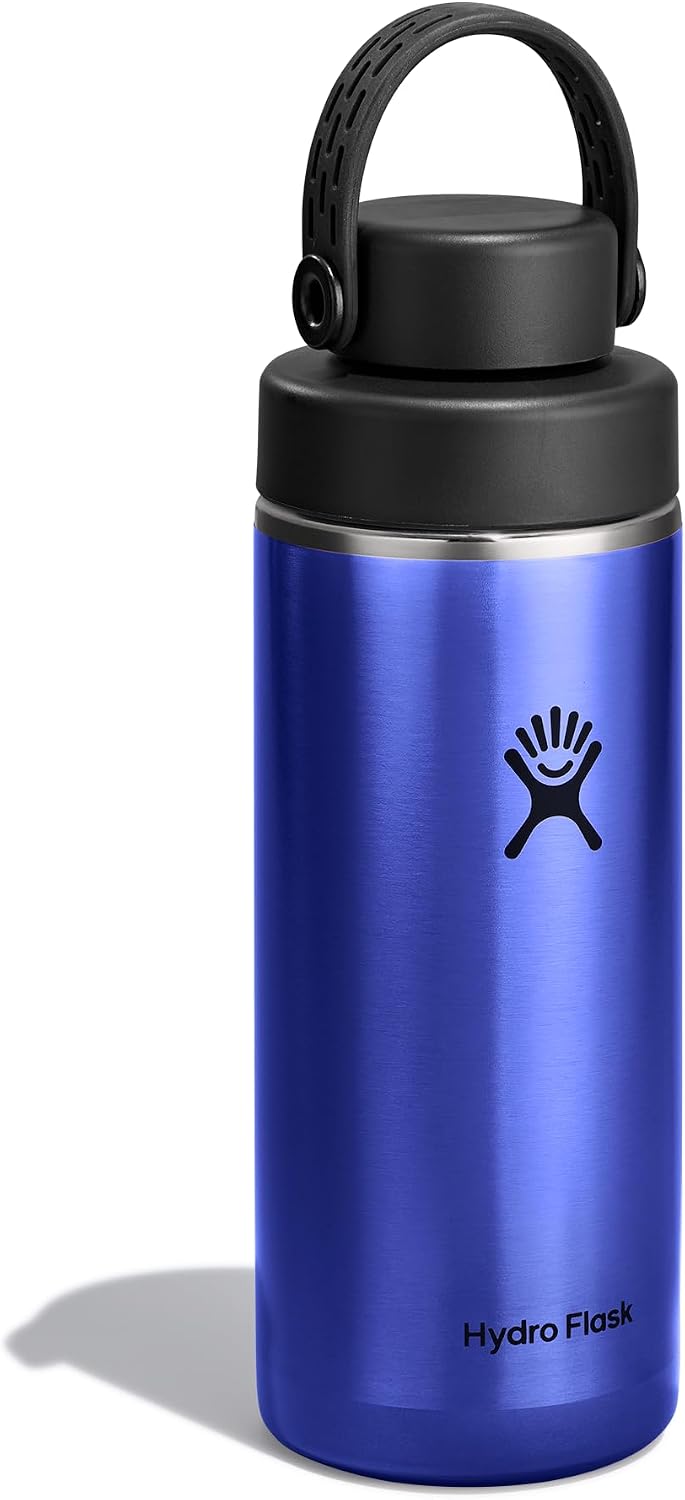 Hydro Flask Tapa de pico flexible ancha y ligera - Botella de agua aislada de acero inoxidable de 16 onzas, azul zafiro