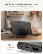 Satechi OntheGo Hub plegable USB-C de soporte, pantalla HDMI 4K/60Hz, negro