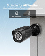 Sistema de cámara de seguridad con cable de 4 canales 1080P, DVR CCTV AIWIXEN con disco duro de 512GB, 4 x cámaras de vigilancia para el hogar IP68 a prueba de agua con detección de humanos y