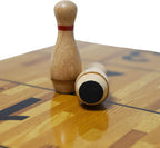 Juego de alfileres de bolos de tejo con 10 pines de bolos de madera dura de alta calidad, bola de boliche triangular Durabel de resina y bolsa de transporte, diversión para juegos de tejo