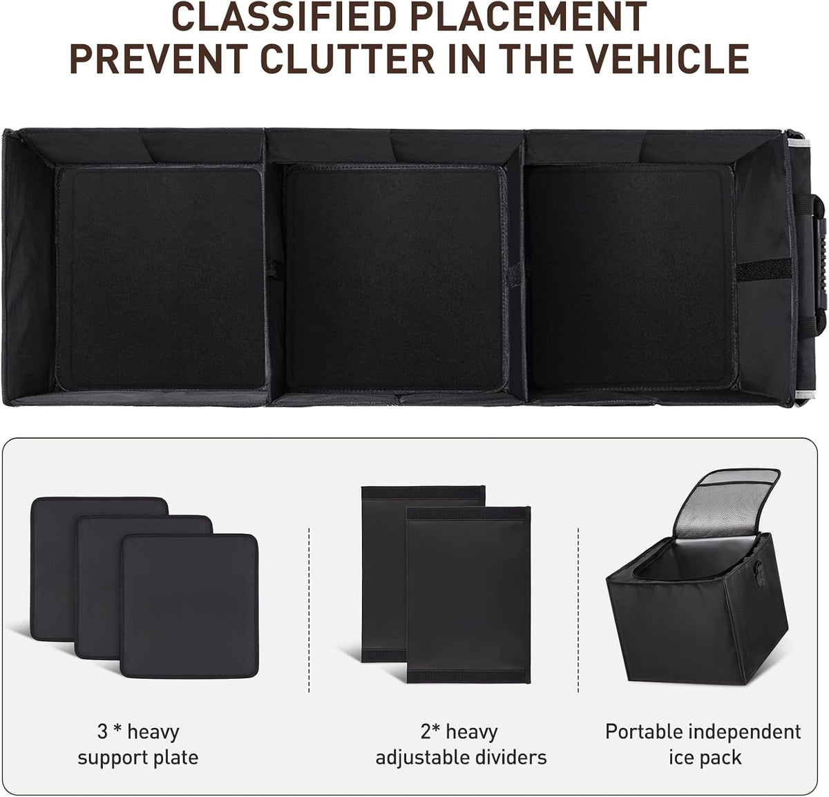 HIRALIY 75L Organizador de maletero de coche para SUV con bolsa de