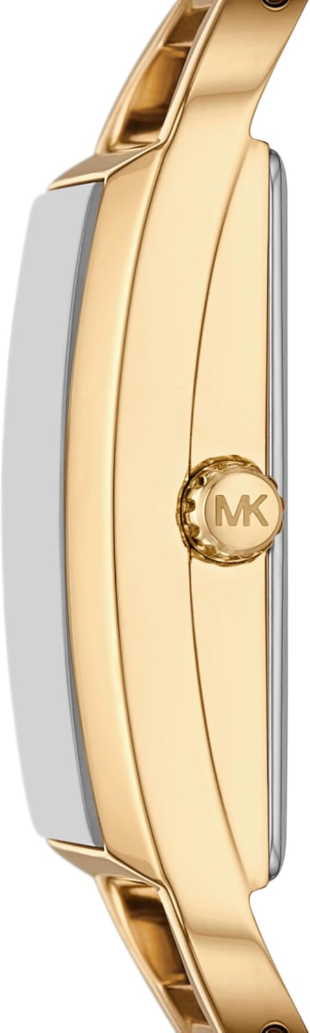 Michael Kors MK Empire - Reloj rectangular de acero inoxidable con correa de acero o cuero para mujer
