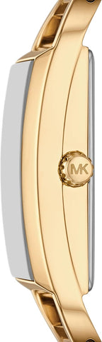 Michael Kors MK Empire - Reloj rectangular de acero inoxidable con correa de acero o cuero para mujer