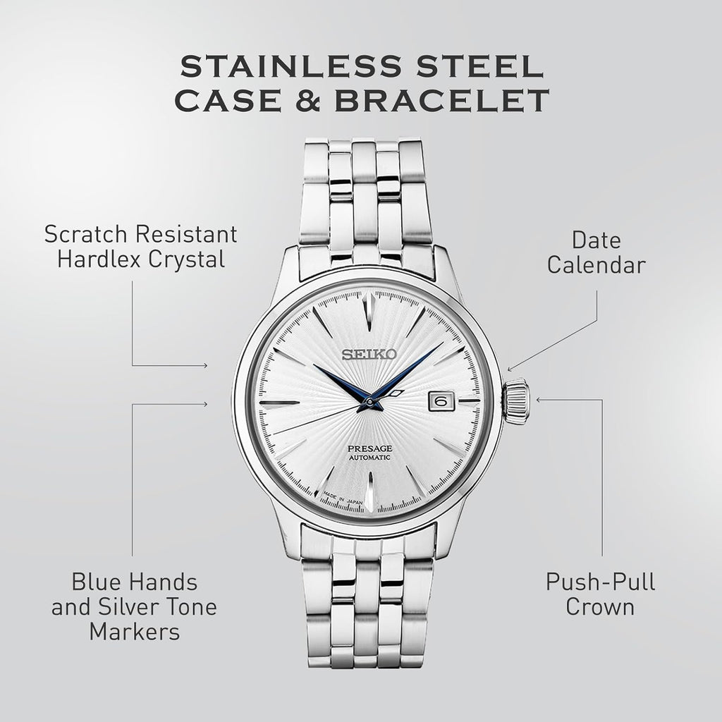Reloj automático SEIKO para hombre - Presage Cocktail Time - Esfera con patrón