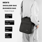 natyrlpog Bolso mensajero para hombre Bolsa de hombro Nylon Business Impermeable Casual Negro, Bolso cruzado ligero B5 para trabajo, viajes al aire libre