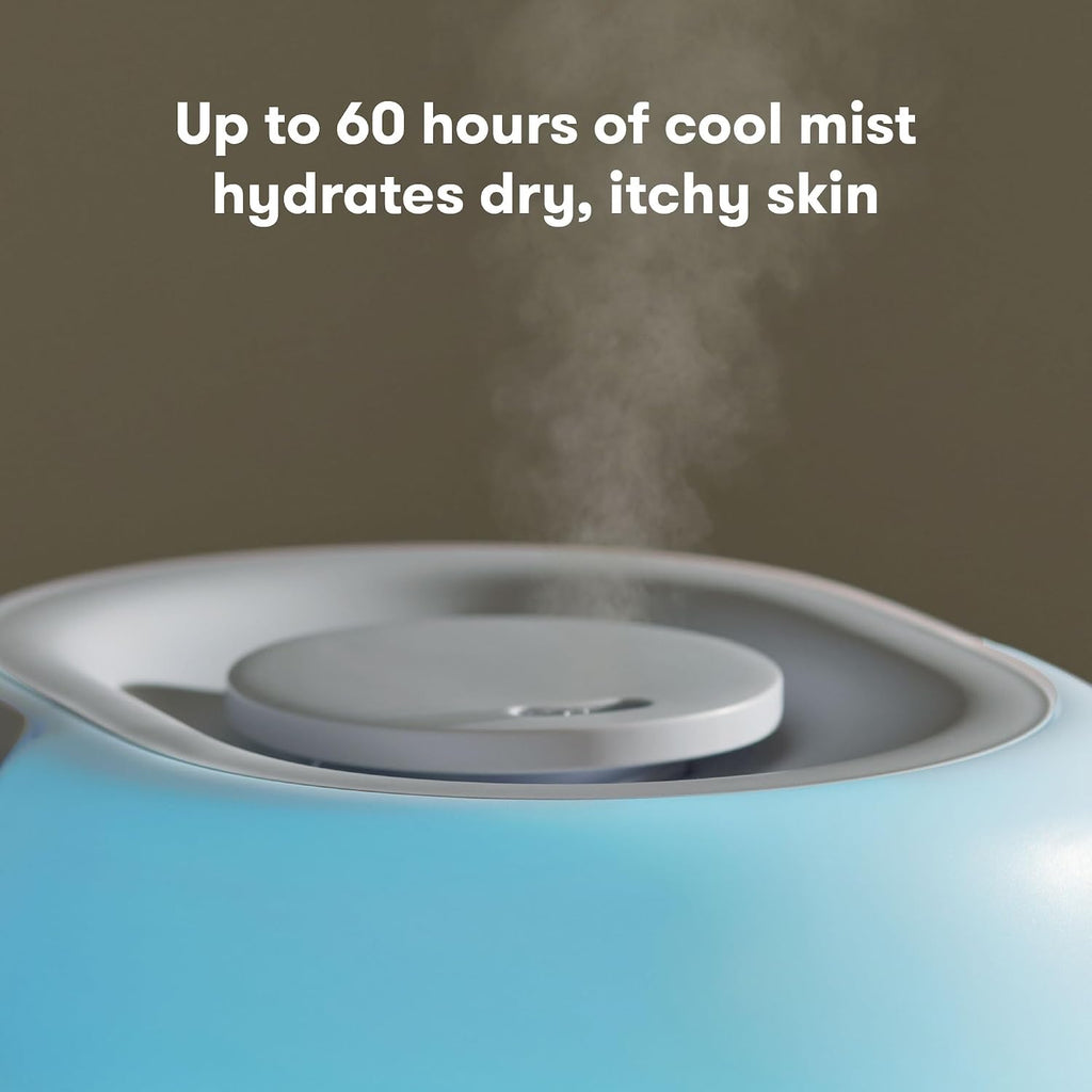Frida Baby Humidificador de niebla fría 3 en 1 para habitaciones grandes, humidificador de relleno superior para recámara, alivio de alergias, tiempo de funcionamiento de 60 horas + luz nocturna
