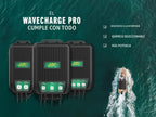 Battery Tender WaveCharge Pro - Cargador multibanco de 2 bancos, 20 amperios (10 amperios por banco) -12 V, cargador y mantenedor inteligente multibatería resistente a la intemperie - 022-1007-DL-WH