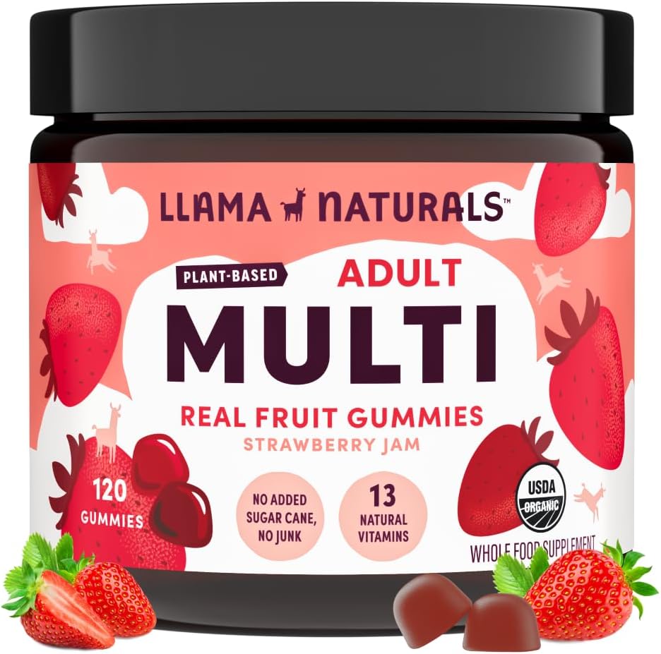 Llama Naturals Multivitamínico para mujeres y hombres, gomitas vega...