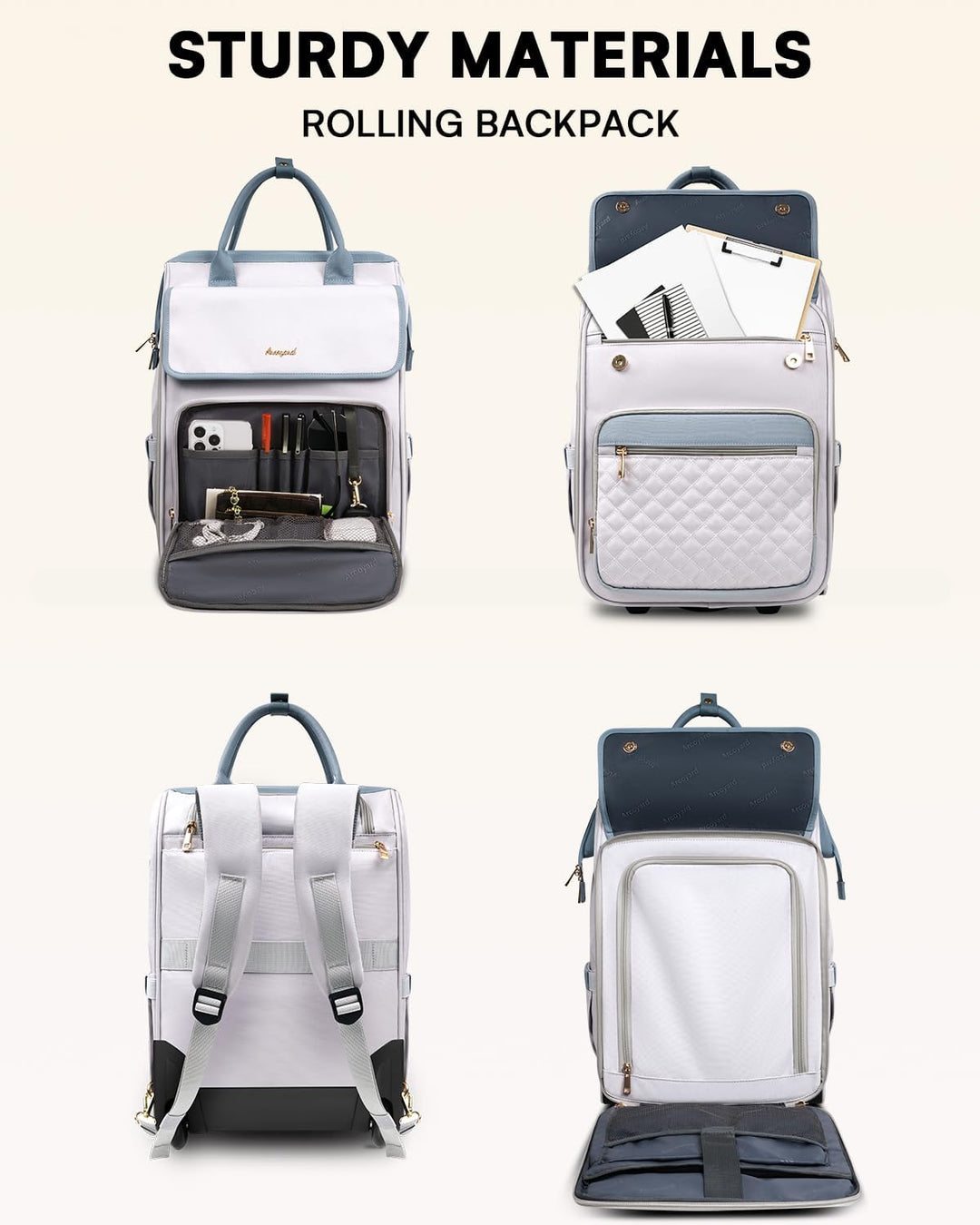 Mochila rodante Arcoyard para mujeres, mochila rodante para portáti...