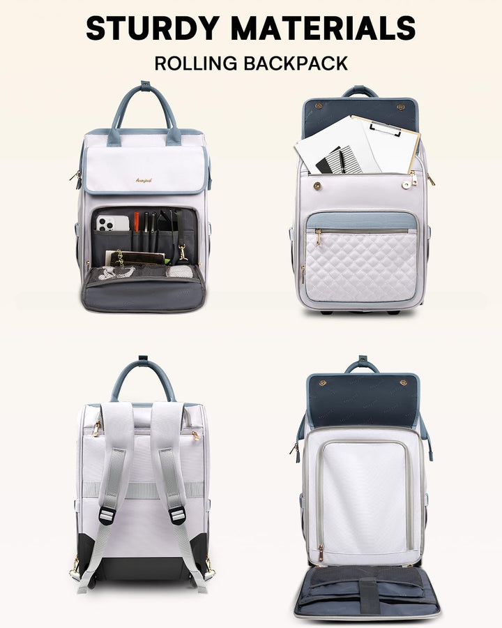 Mochila rodante Arcoyard para mujeres, mochila rodante para portáti...