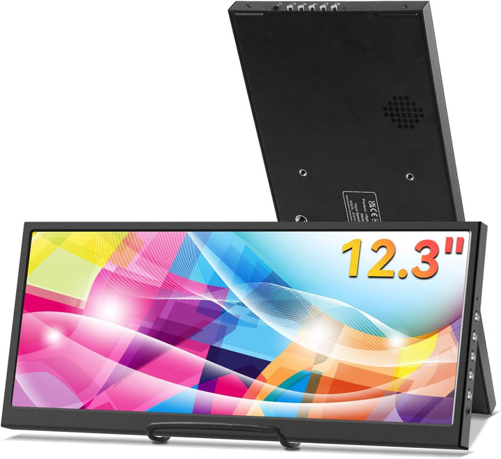 Monitor Secundario de 12.3 Pulgadas, Pantalla de Viaje LCD IPS de B...