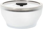 Anyday Utensilios de cocina para microondas y recipiente de vidrio de 8 tazas con tapa de vidrio, almacenamiento profundo de alimentos sin plástico | Vaporera hermética apilable con tapa ventilada