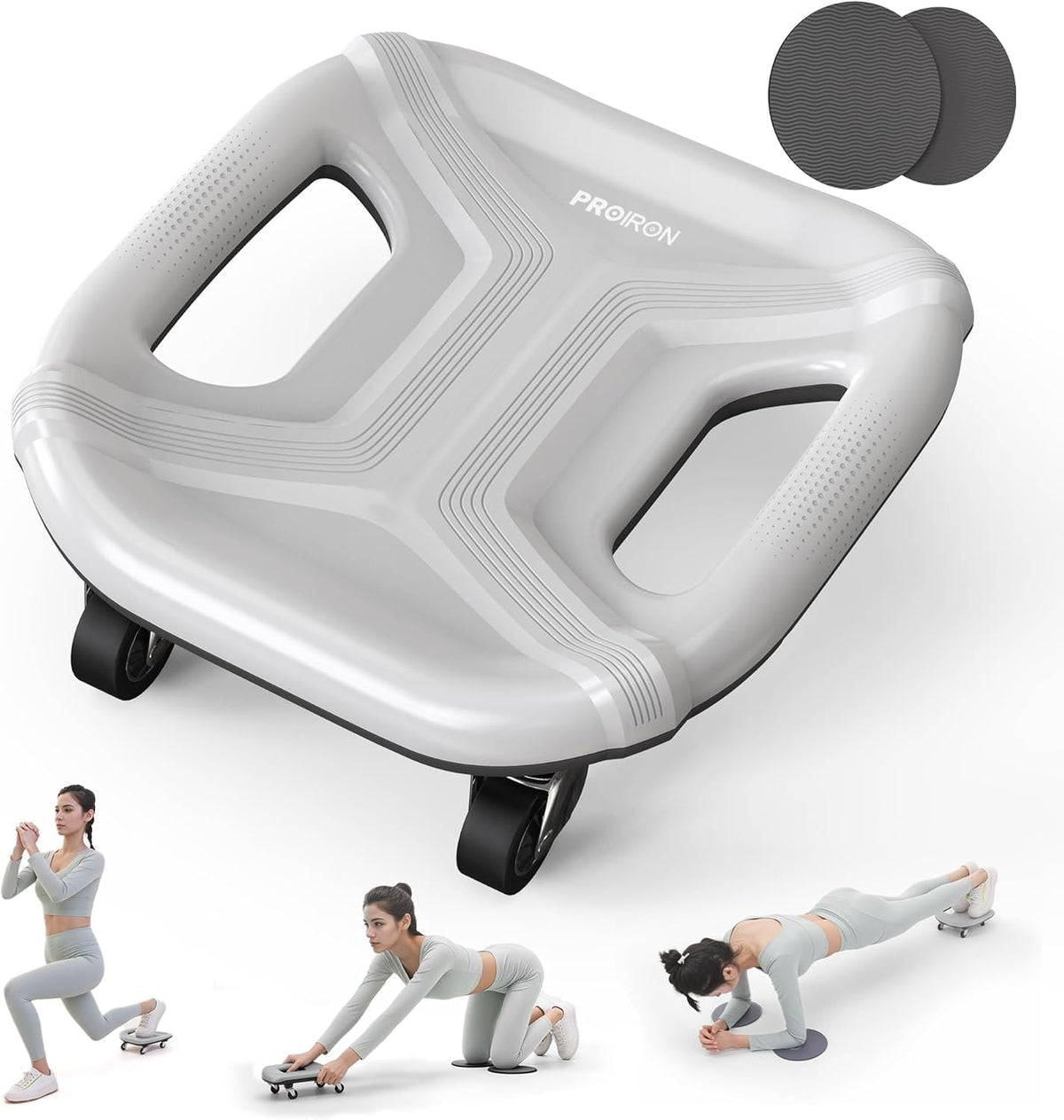 PROIRON Rodillo abdominal con rodilleras para entrenamiento abdominal, rueda multifuncional para entrenamiento abdominal, rodillo abdominal con rodilleras, rueda de ejercicios abdominales, rodillo