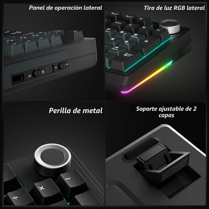 SOLAKAKA KI99 Pro - Teclado mecánico inalámbrico con interruptor si...