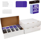 Paquete de 3 cajas de almacenamiento de tarjetas coleccionables de gran capacidad, caja de tarjetas, capacidad para 11820 unidades con fundas suaves, divisores y partidarios, para deportes