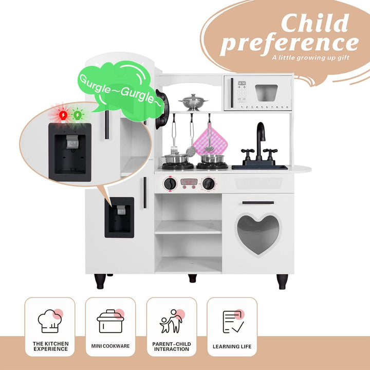 TaoHFE Juego de cocina de madera para niños pequeños, juego de jugu...