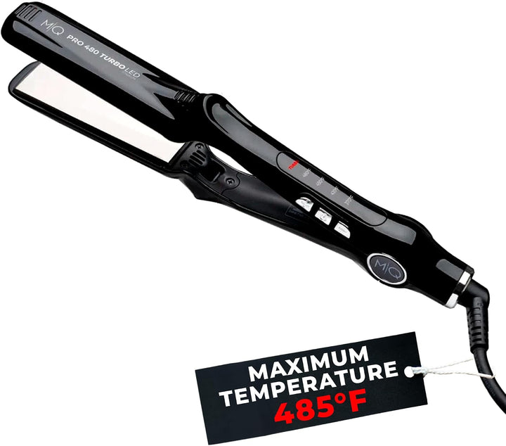 MQ Hair - Plancha plana de titanio profesional 480°F Turbo Bivolt N...