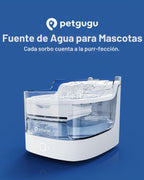 PETGUGU Fuente de agua para gatos de 2L/68 oz Fuente inalámbrica para