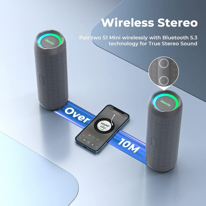 RIENOK - Bocina Bluetooth 30W portátil con emparejamiento dual, son...